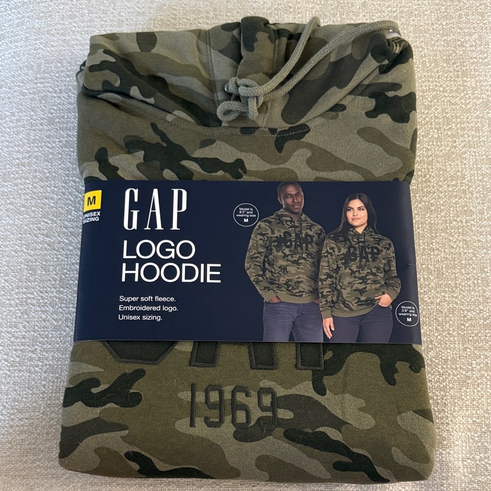 GAP Olive Camouflage Logo Hoodie